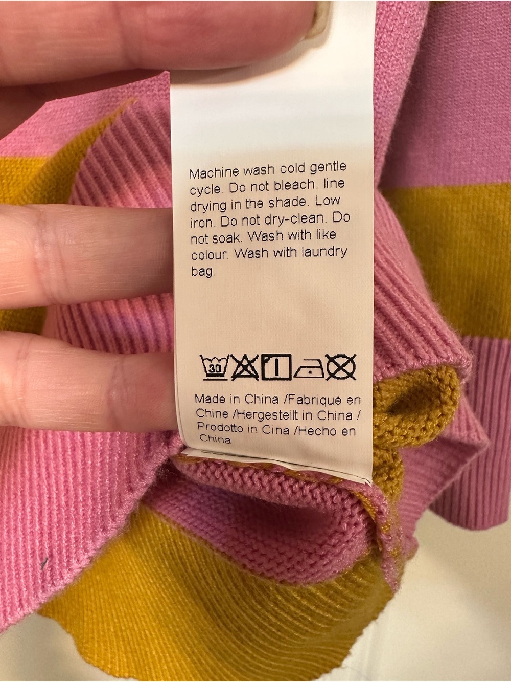 Pink and Mustard Striped Sweater - Picture 3 of 9